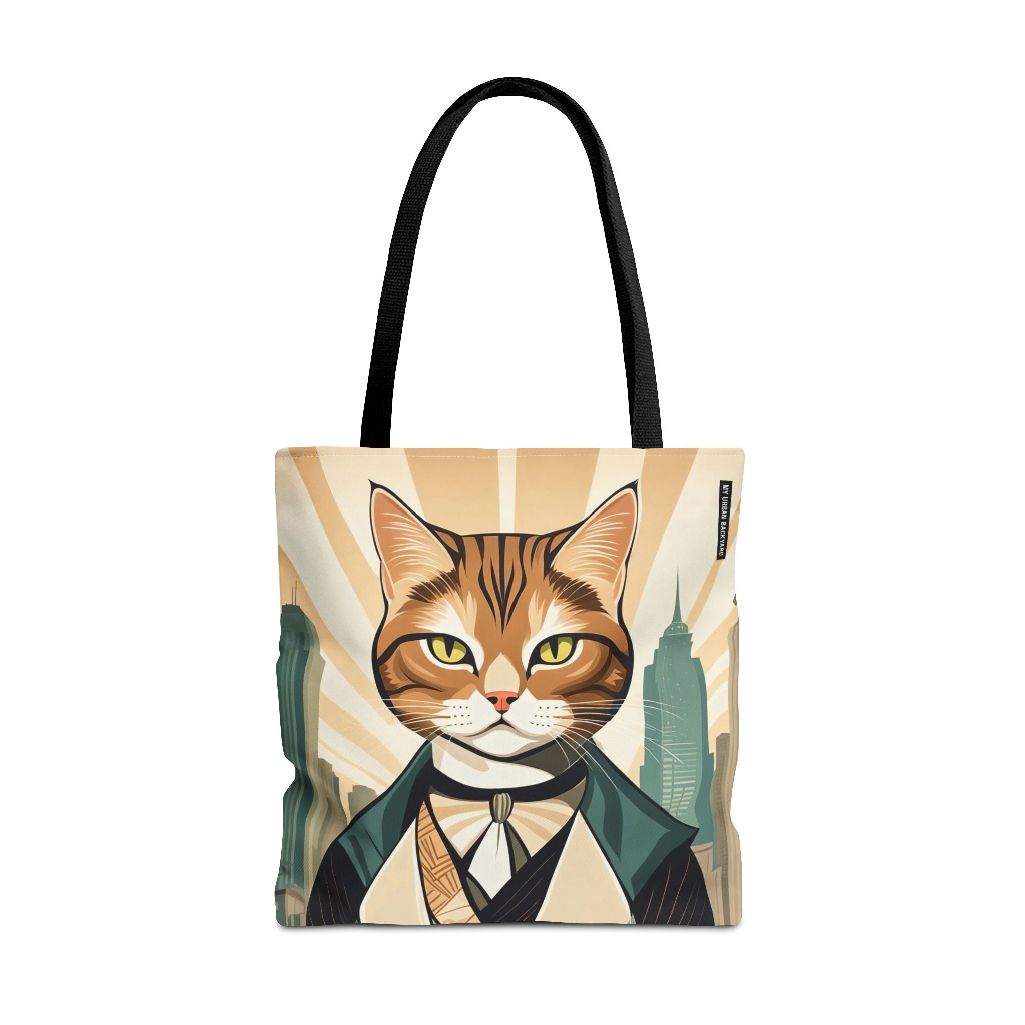 Dapper Art Deco Tabby Cat Tote Bag
