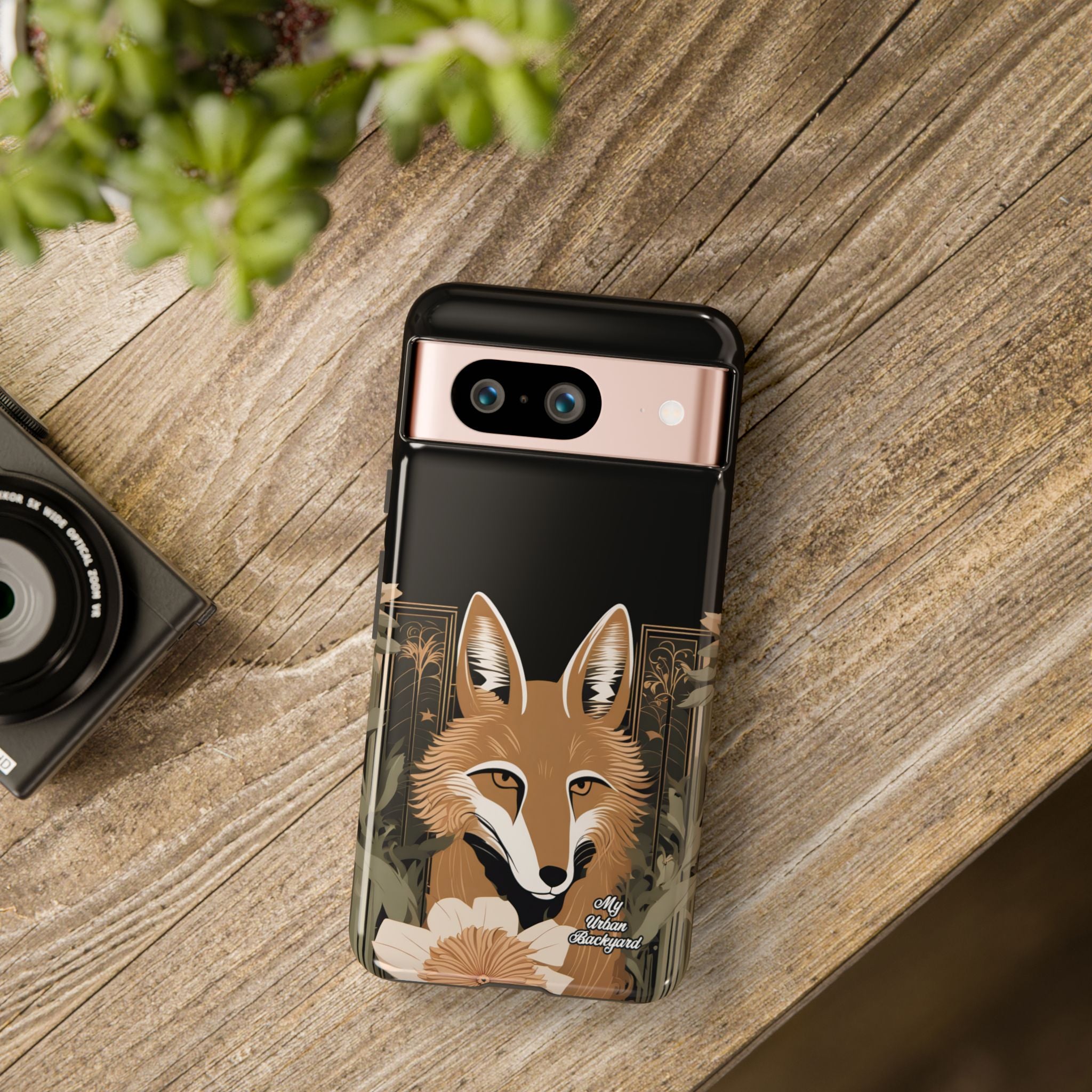 Art Deco Coyote with Flower, Cell Phone Case - Apple, Samsung, Google Pixel