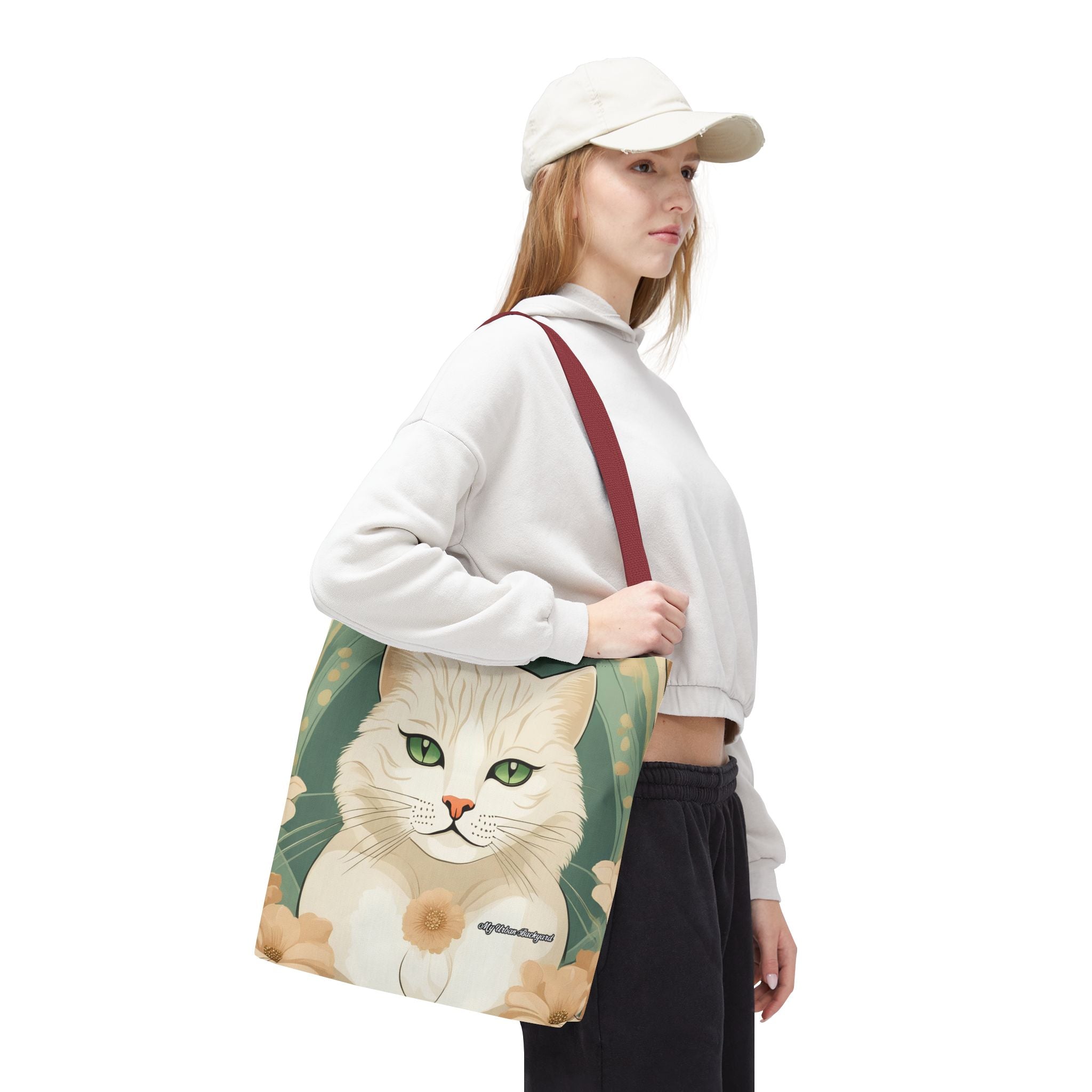 Blanca Purrington, Cat Tote Bag with Cotton Handles For Everyday Use, 3 Sizes