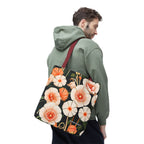 Art Deco Flowers Tote Bag with Cotton Handles For Everyday Use, 3 Sizes