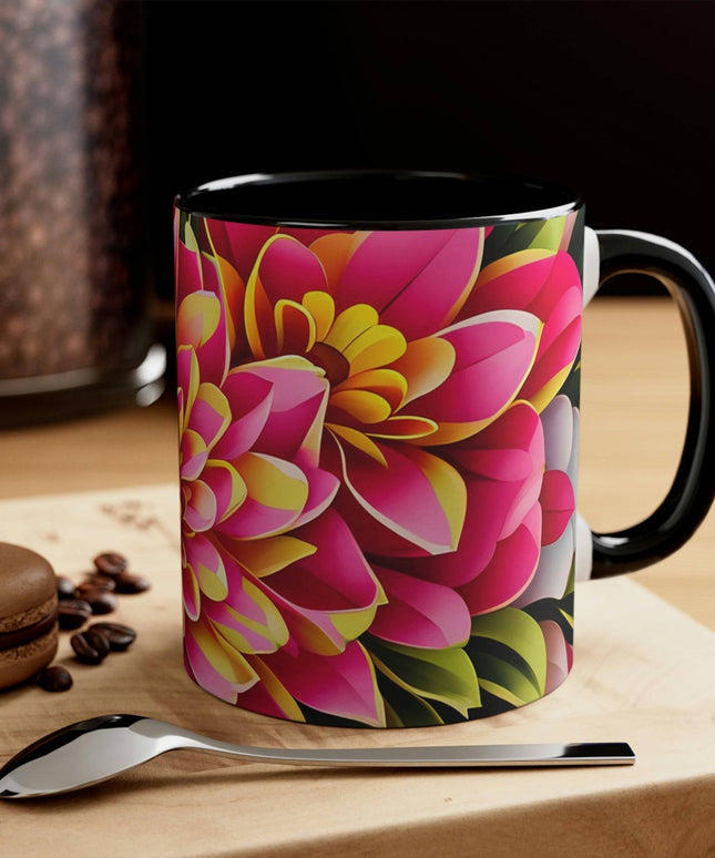 Ceramic Mug for Coffee, Tea, Hot Cocoa. Home/Office, Vibrant Flowers