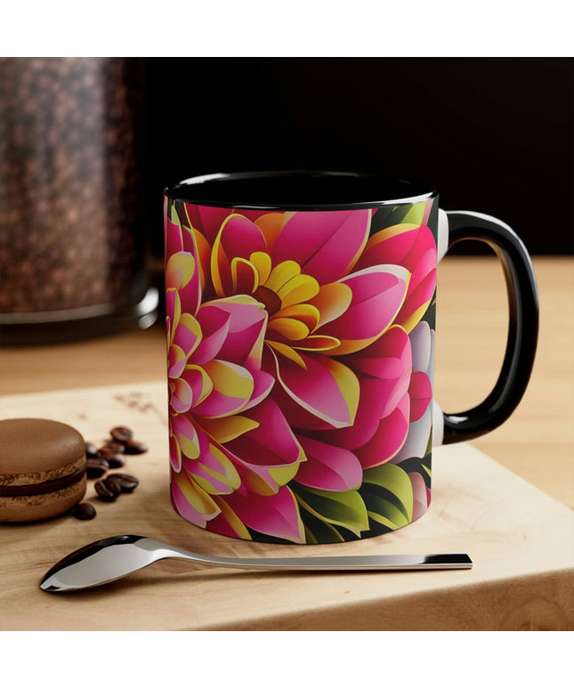 Ceramic Mug for Coffee, Tea, Hot Cocoa. Home/Office, Vibrant Flowers
