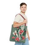 White and Red Wildflowers Tote Bag with Cotton Handles For Everyday Use, 3 Sizes