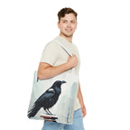 Winter Crow Tote Bag with Cotton Handles For Everyday Use, 3 Sizes