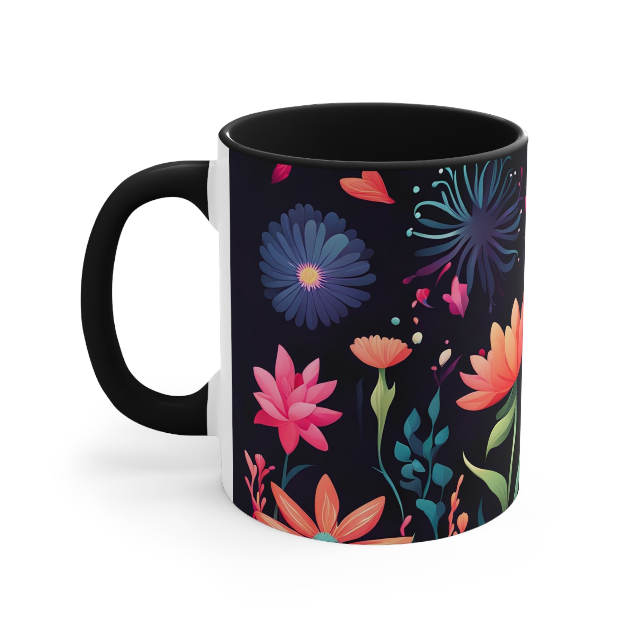 Colorful Flowers, Ceramic Coffee Mug