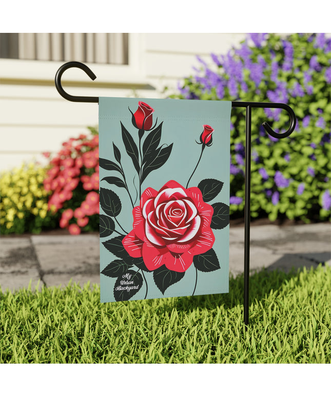 Red Roses, Garden Flag for Yard, Patio, Porch, or Work, 12"x18" - Flag only