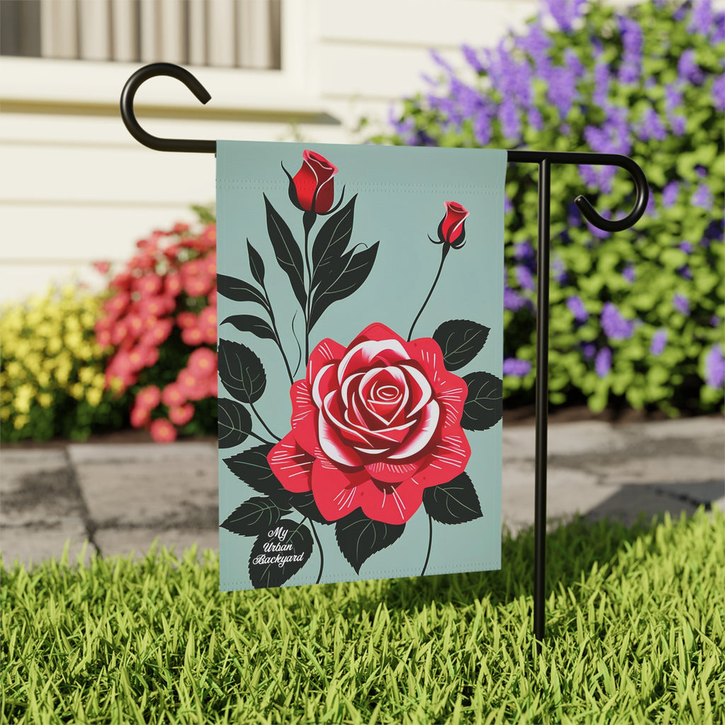 Red Roses, Garden Flag for Yard, Patio, Porch, or Work, 12"x18" - Flag only