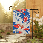 White Red and Blue Flowers, Garden Flag
