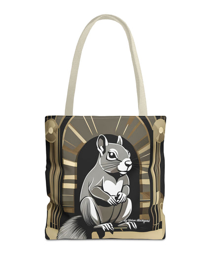 Art Deco Squirrel, Tote Bag with Cotton Handles For Everyday Use, 3 Sizes