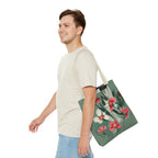 White and Red Wildflowers Tote Bag with Cotton Handles For Everyday Use, 3 Sizes