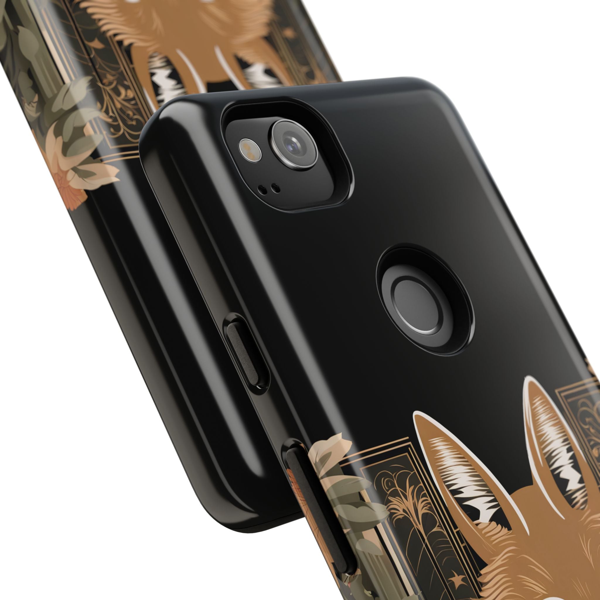 Art Deco Coyote with Flower, Cell Phone Case - Apple, Samsung, Google Pixel