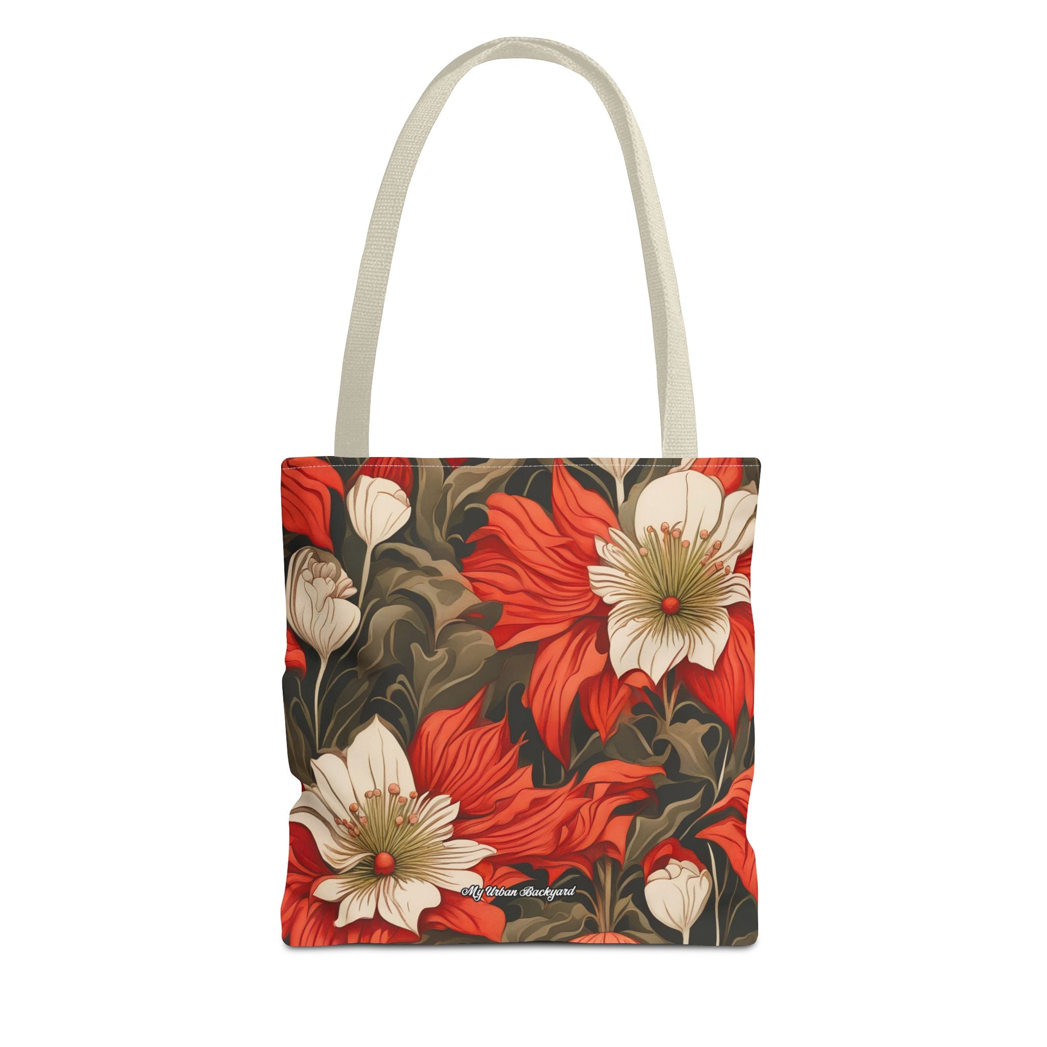 Holiday Flowers Tote Bag with Cotton Handles For Everyday Use, 3 Sizes
