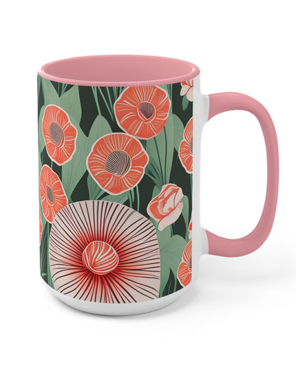 Art Deco Flowers, Ceramic Mug - Perfect for Coffee, Tea, and More!