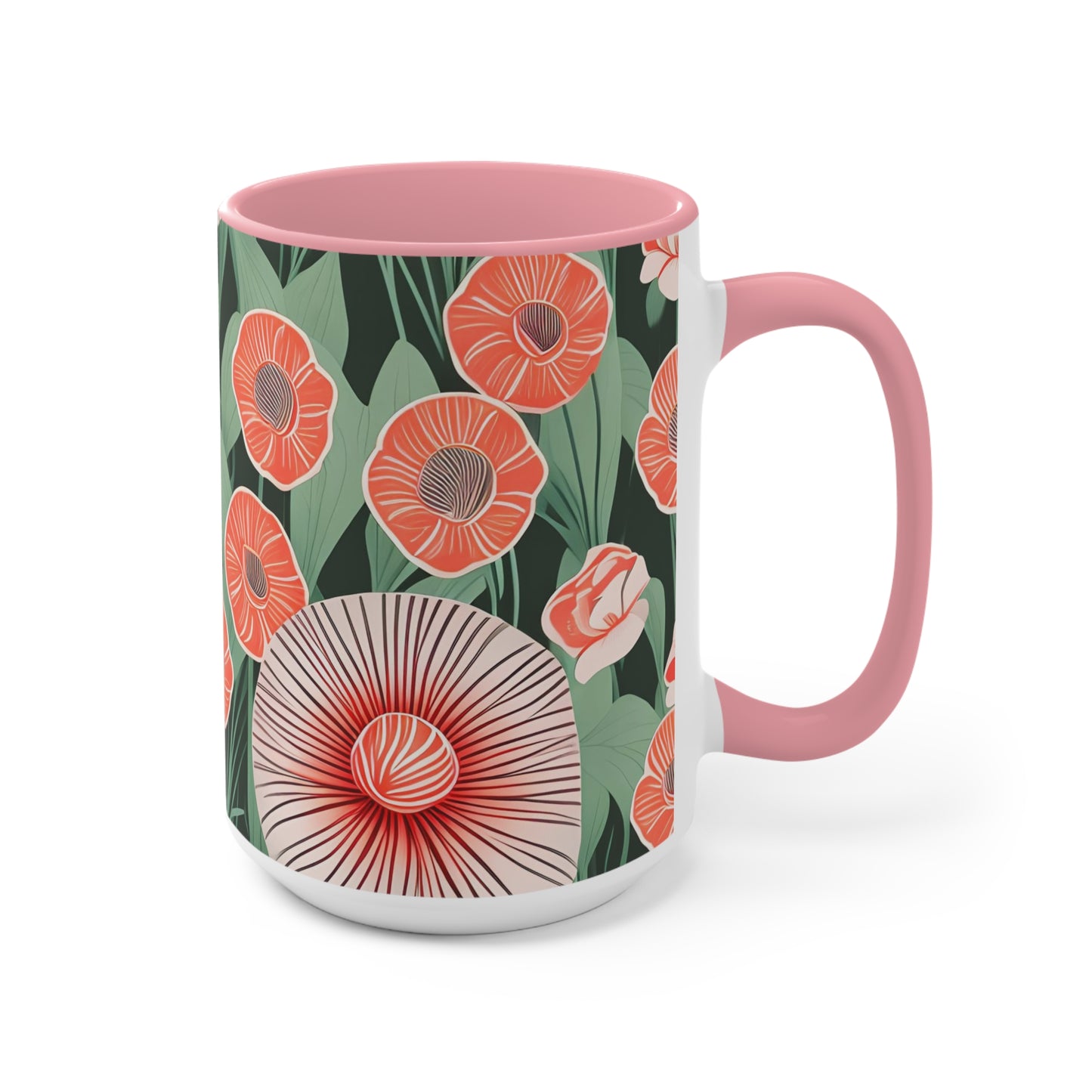 Art Deco Flowers, Ceramic Mug - Perfect for Coffee, Tea, and More!