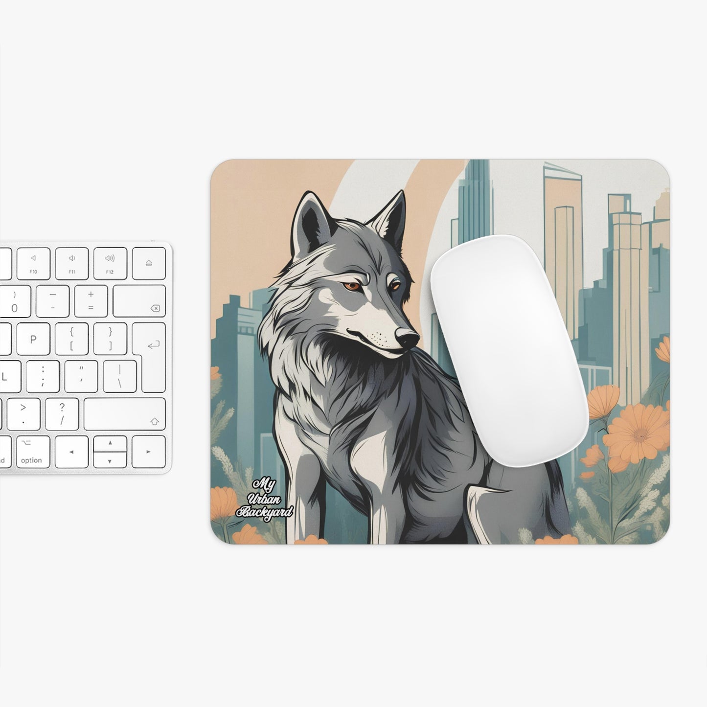 Urban Wolf, Computer Mouse Pad - for Home or Office