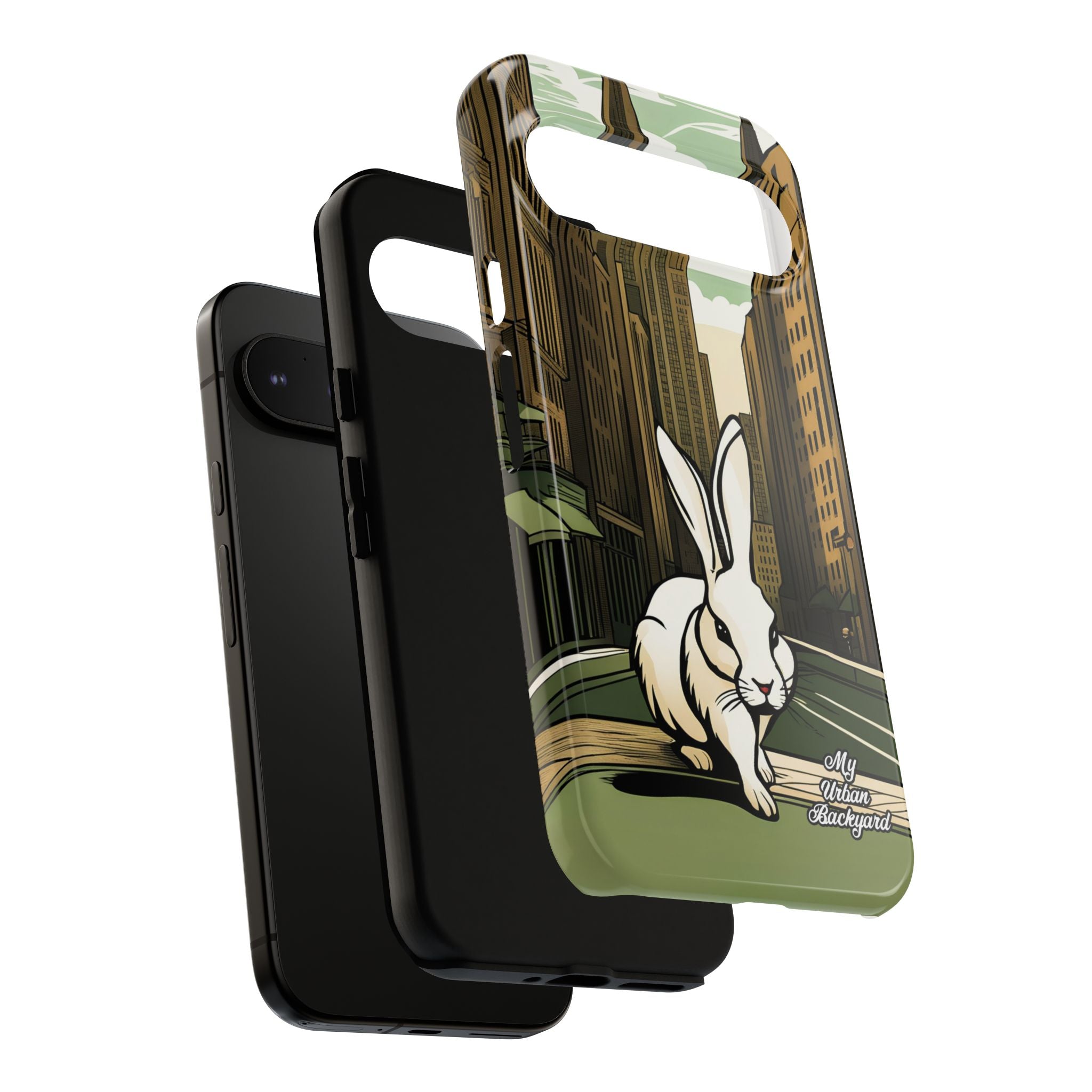 White Rabbit on a City Street, Cell Phone Case - Apple, Samsung, Google Pixel