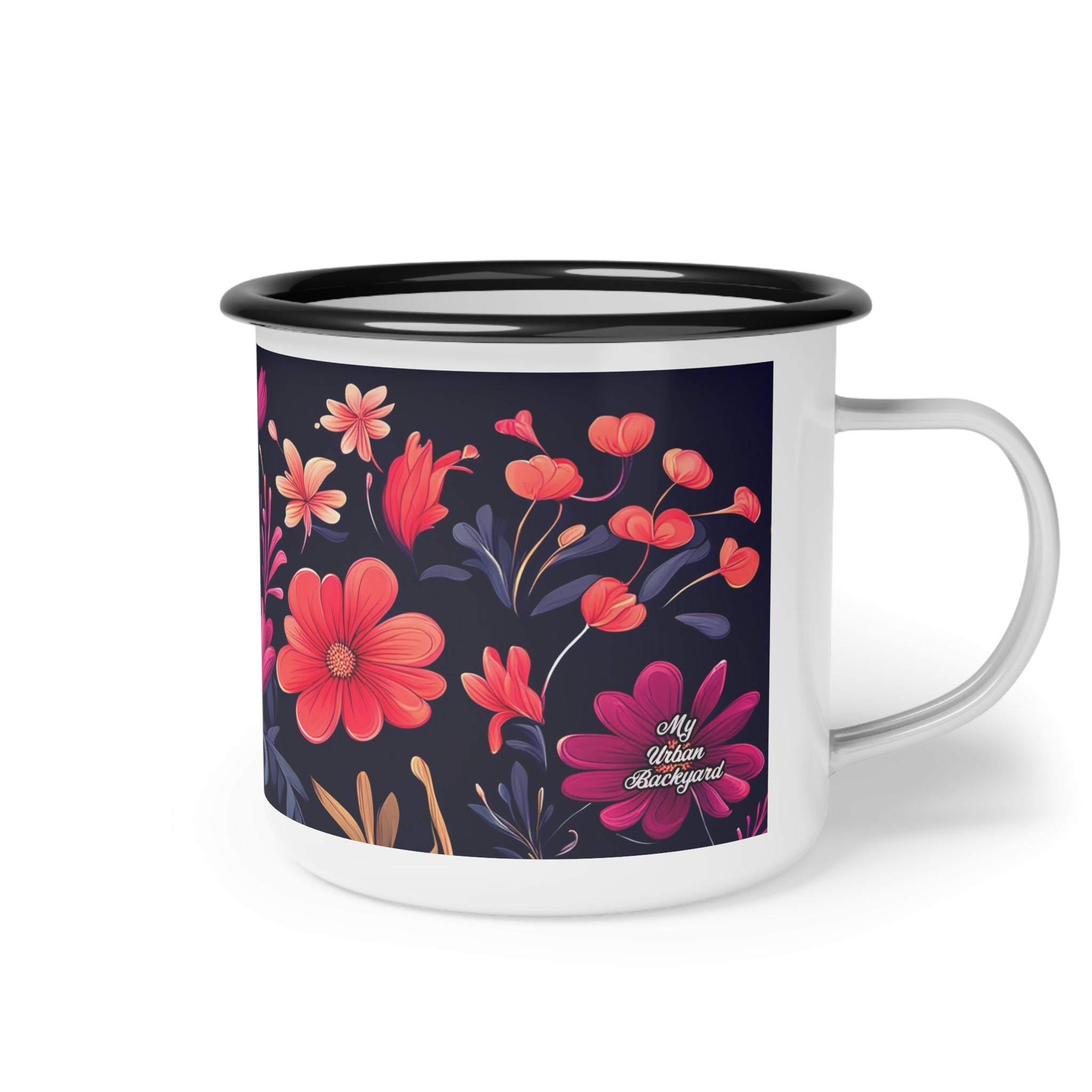 Night Blooming Wildflowers, Enamel Camping Mug