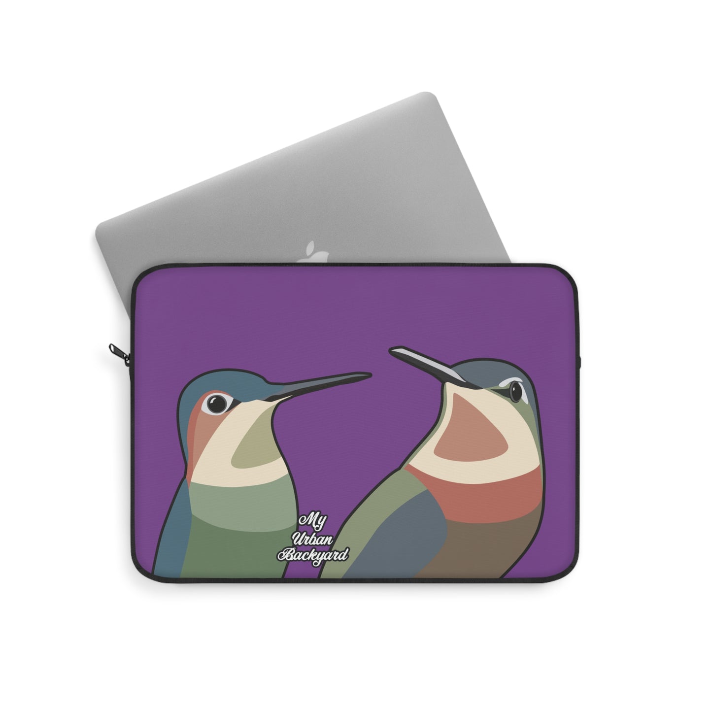 Hummingbirds on Wildflower Purple, Laptop Carrying Case, Top Loading Sleeve for School or Work