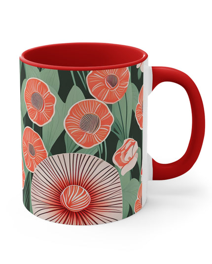 Art Deco Flowers, Ceramic Mug - Perfect for Coffee, Tea, and More!