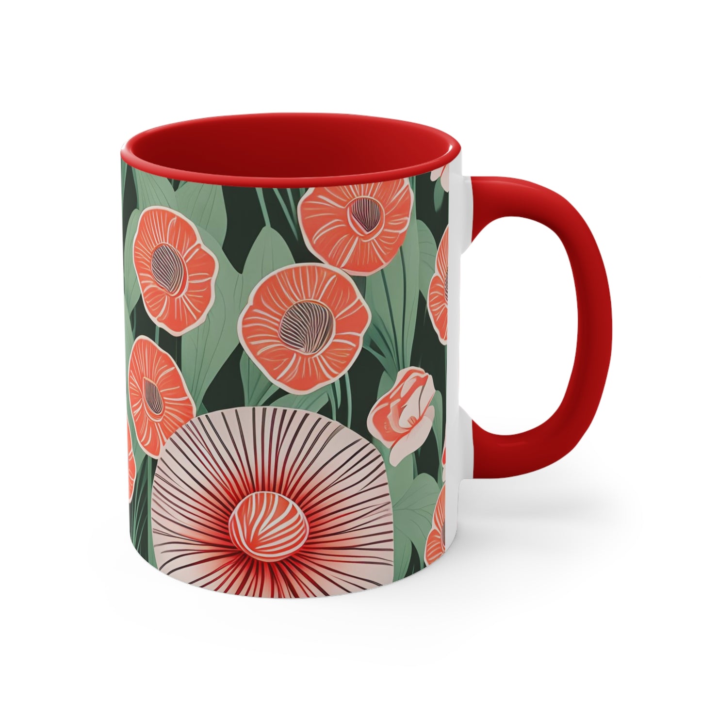 Art Deco Flowers, Ceramic Mug - Perfect for Coffee, Tea, and More!