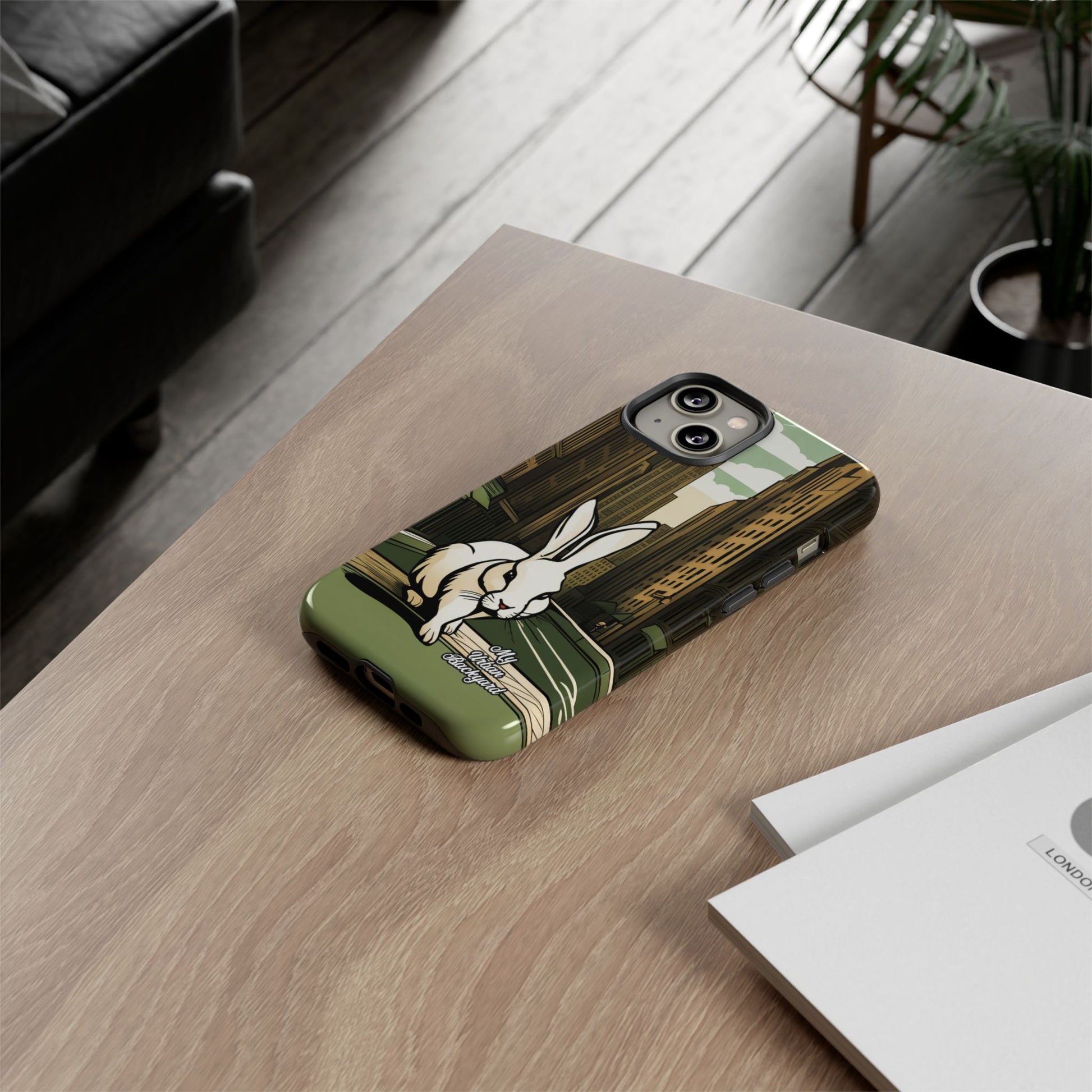 White Rabbit on a City Street, Cell Phone Case - Apple, Samsung, Google Pixel
