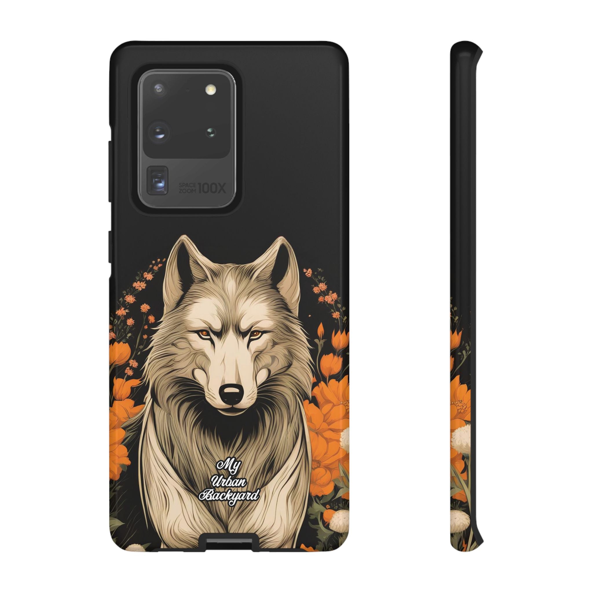 Wolf with Flowers, Animal Cell Phone Case - Apple, Samsung, Google Pixel