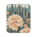Flowers and a City, Outdoor Picnic Blanket with Soft Fleece Top, Water-Resistant Bottom, 51" × 61"