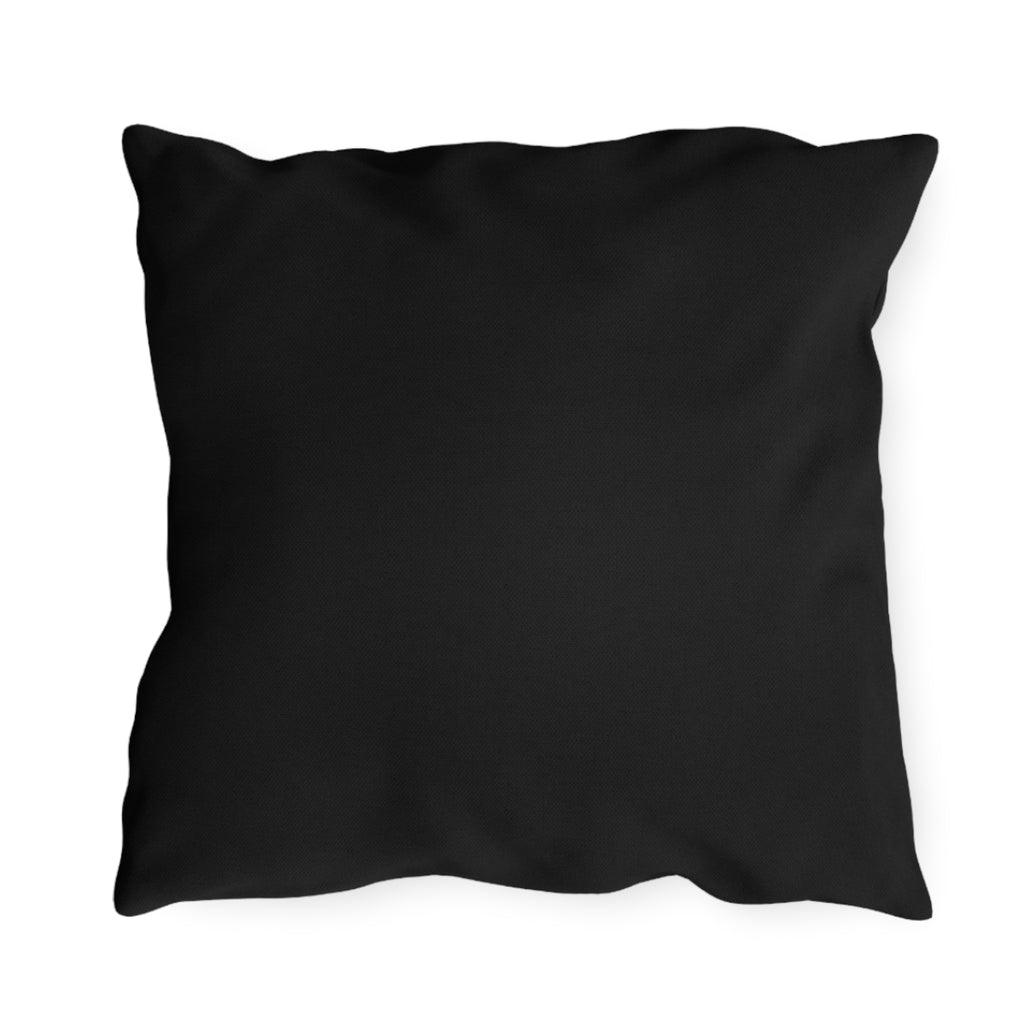 A Sheep with Flowers, Black accent color, Throw Pillow, Indoor/Outdoor Decor for Home or Office