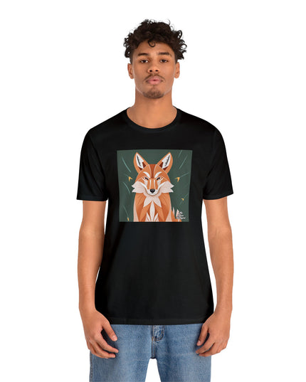 Art Deco Coyote, Soft 100% Jersey Cotton T-Shirt, Unisex, Short Sleeve, Retail Fit