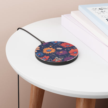 Fun Wildflowers, 10W Wireless Charger for iPhone, Android, Earbuds