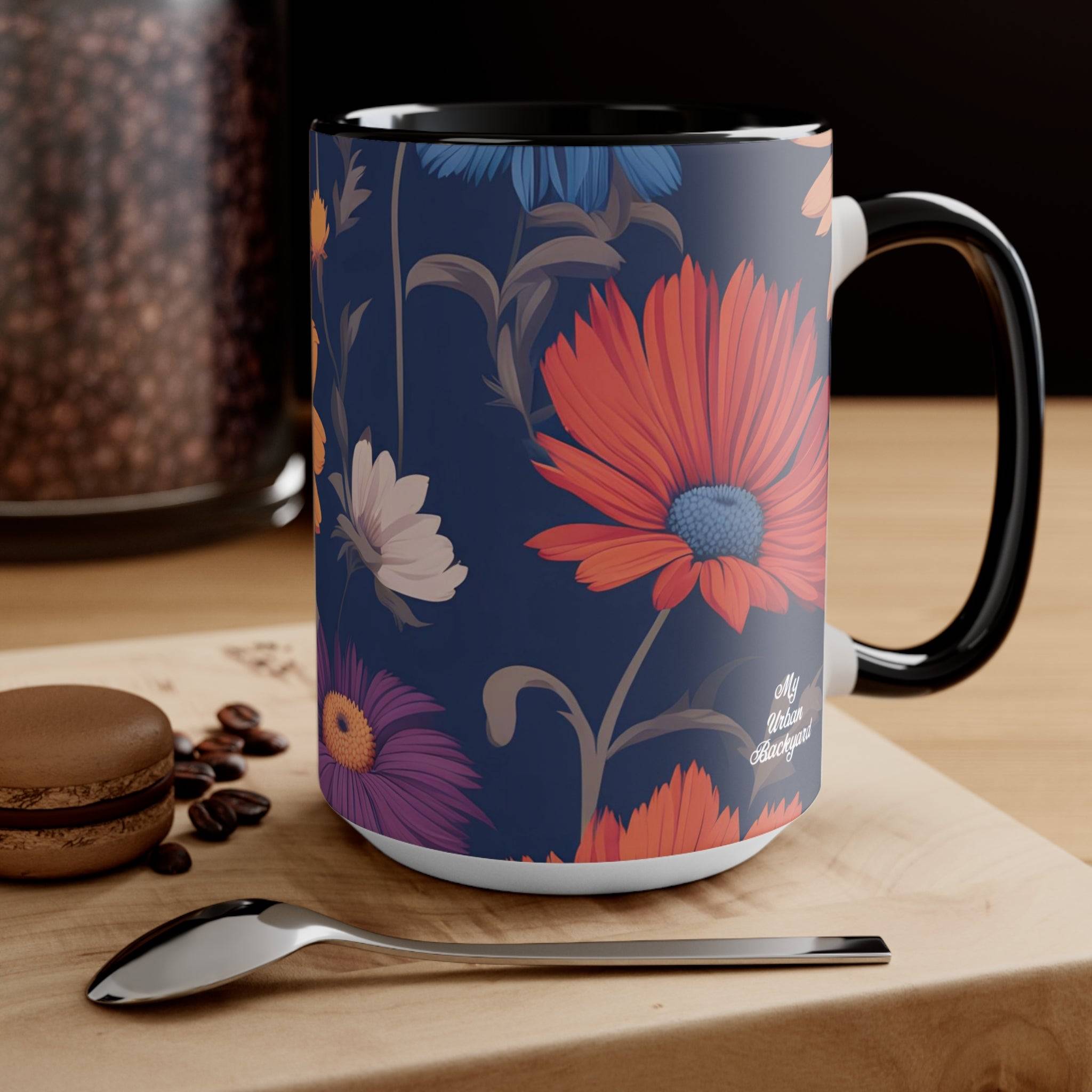 Ceramic Mug for Coffee, Tea, Hot Cocoa. Home/Office, Fun Wildflowers