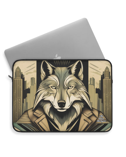 Luther Greyfang, Wolf Laptop Carrying Case, Top Loading Sleeve for School or Work