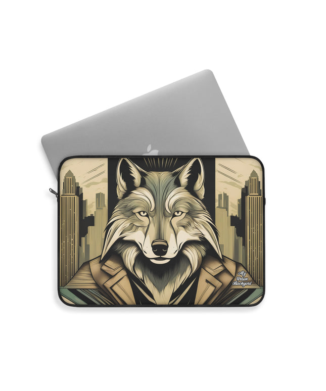 Luther Greyfang, Wolf Laptop Carrying Case, Top Loading Sleeve for School or Work