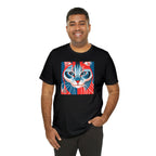Red White and Blue Cat, Soft 100% Jersey Cotton T-Shirt, Unisex, Short Sleeve, Retail Fit