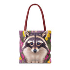 Raccoon and Flowers Tote Bag with Cotton Handles For Everyday Use, 3 Sizes
