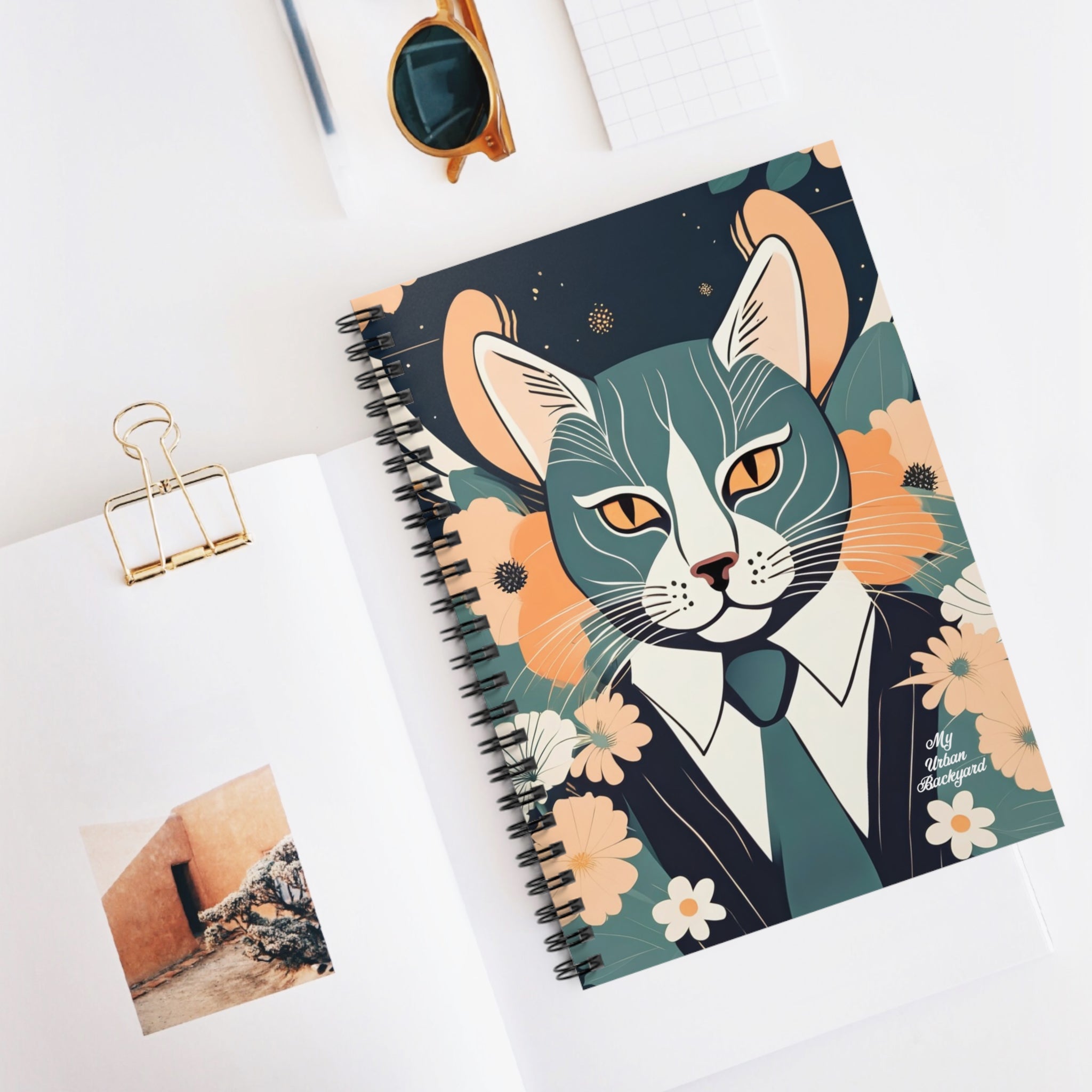 Simon Whiskerford, Cat Spiral Notebook Writing Journal - 118 Ruled Pages