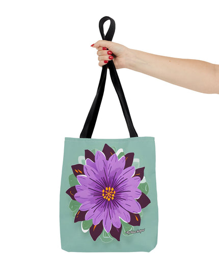 Purple Flower Tote Bag with Cotton Handles For Everyday Use, 3 Sizes