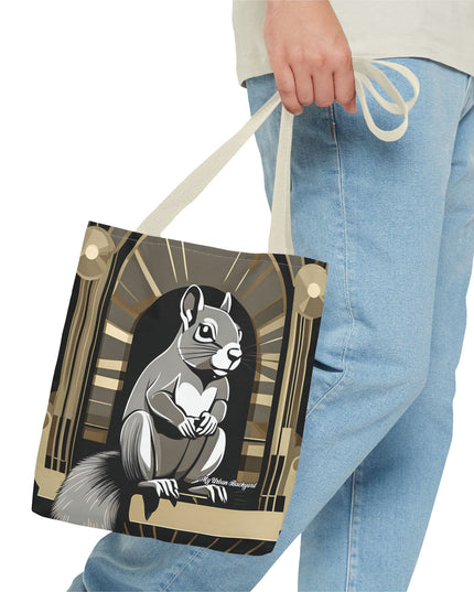 Art Deco Squirrel, Tote Bag with Cotton Handles For Everyday Use, 3 Sizes