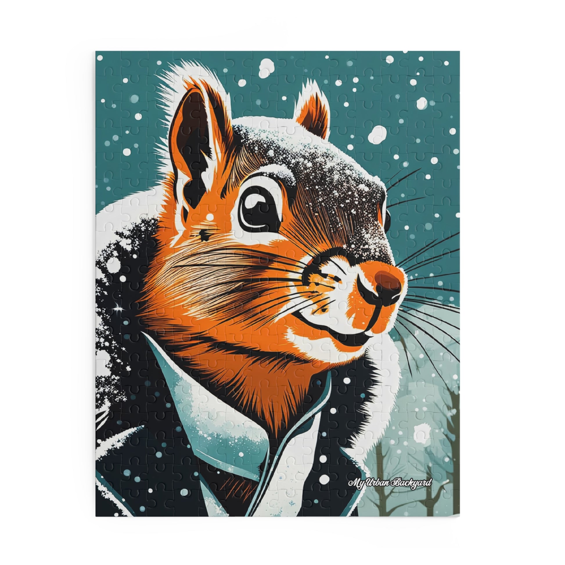 Winter Squirrel Jigsaw Puzzle, Holiday Fun, Family Game Night, Cozy Indoor Activity, Gift for Animal Lovers, (120, 252, or 500-Piece)