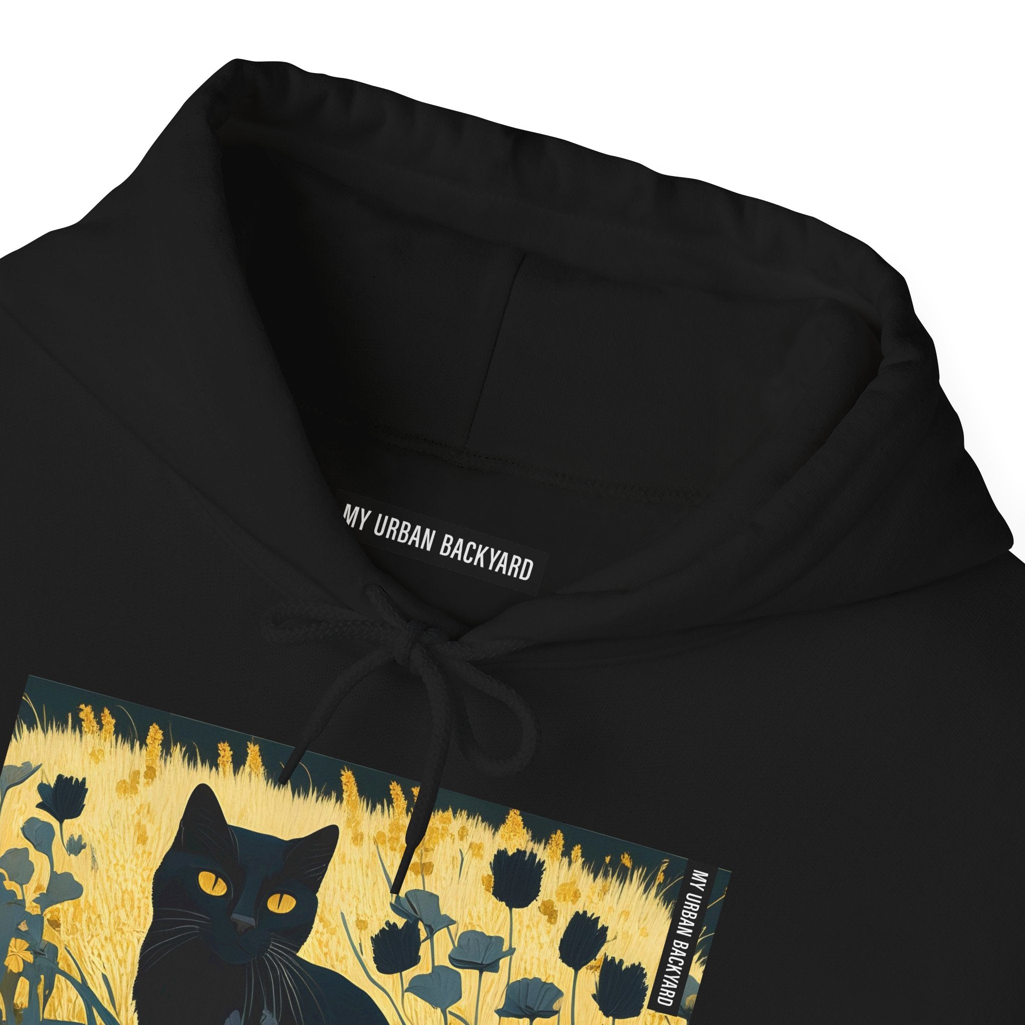 Bella Moonpaw, Black Cat Art Hoodie, Cozy Unisex Sweatshirt, Unique Gift for Cat Lovers, Casual Everyday Wear, Halloween Apparel, Artistic Hoodie