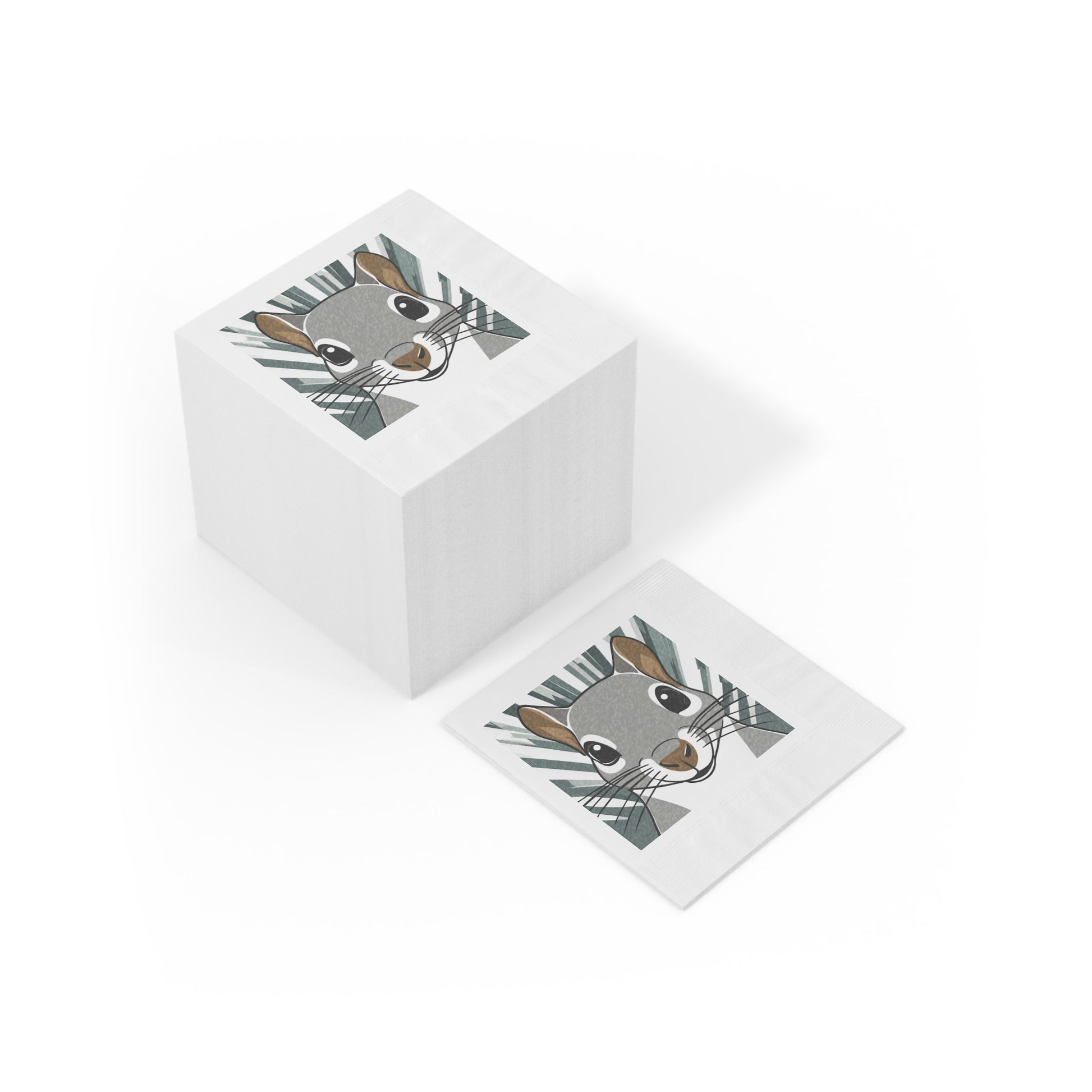Cute Squirrel Cocktail Napkins — Playful Woodland Party Napkins, 2 sizes, Pack of 50 or 100