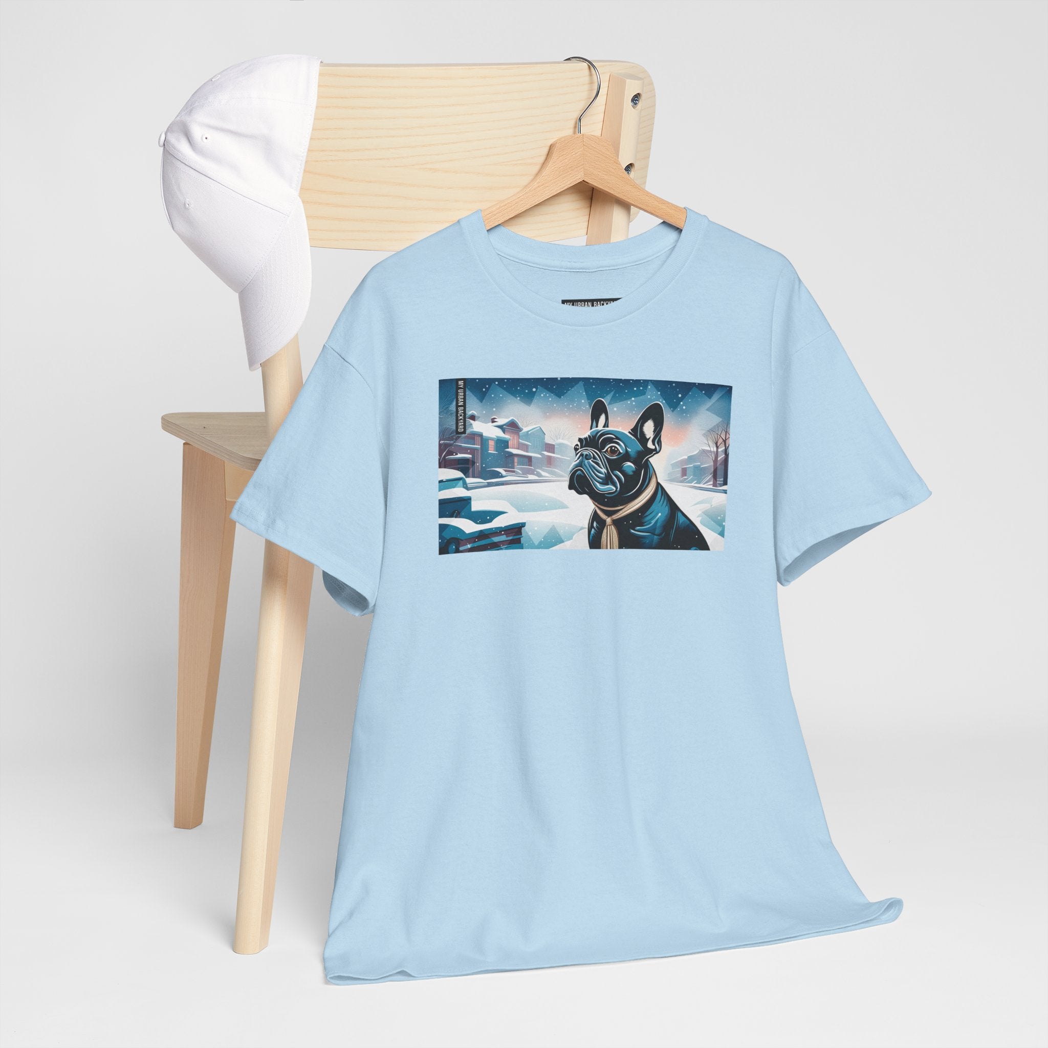 French Bulldog, Winter Graphic Tee, Unisex T-Shirt, Nature Lover Gift, Animal Art Top, Casual Wear