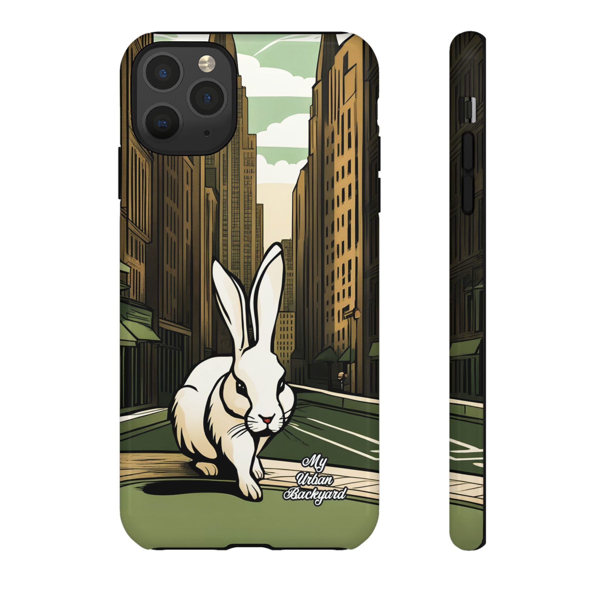 White Rabbit on a City Street, Cell Phone Case - Apple, Samsung, Google Pixel