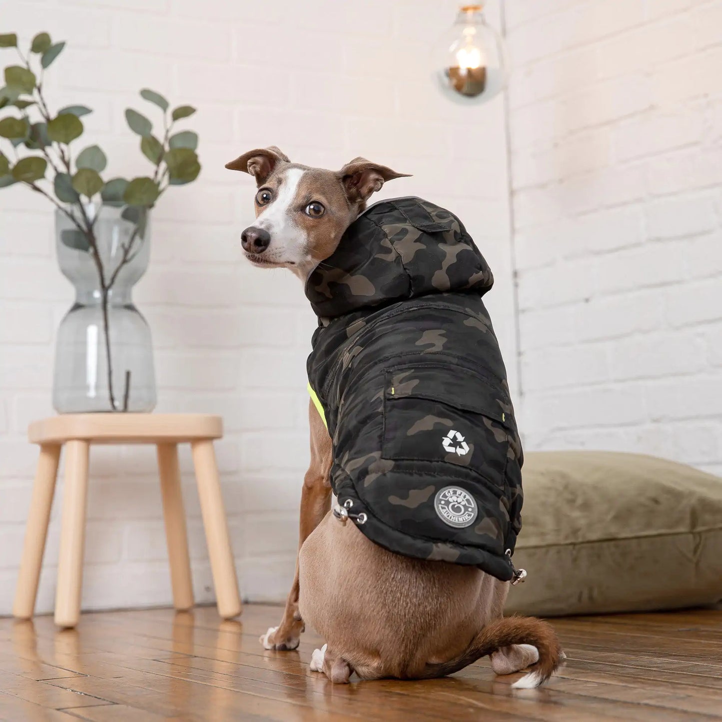 Recycled Cold-Weather Dog Parka, Dog Coat - Camouflage