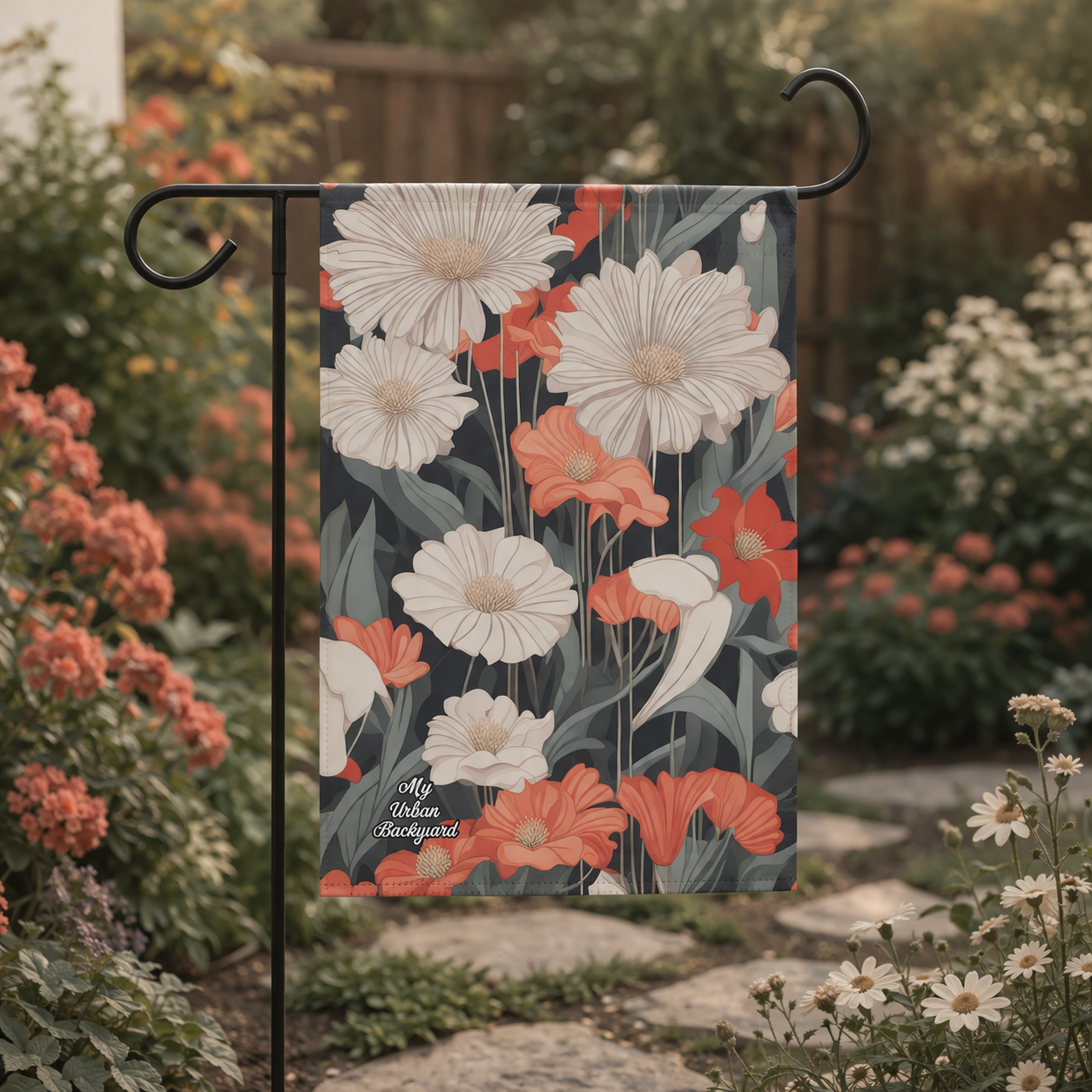 Art Deco Flowers, Garden Flag