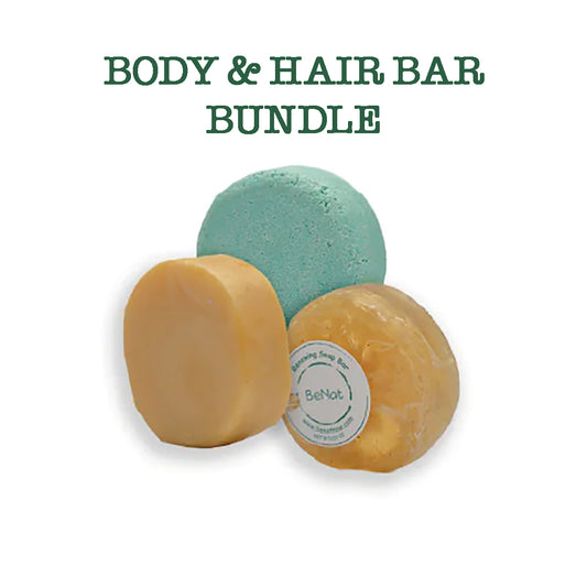 BeNat's Body & Hair Bar Set. Shampoo/Conditioner/Body Bar Bundle.