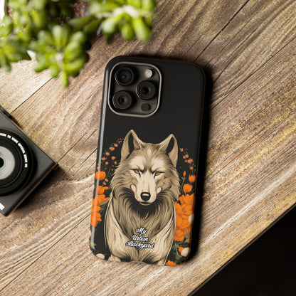 Wolf with Flowers, Cell Phone Case - Apple, Samsung or Google Pixel