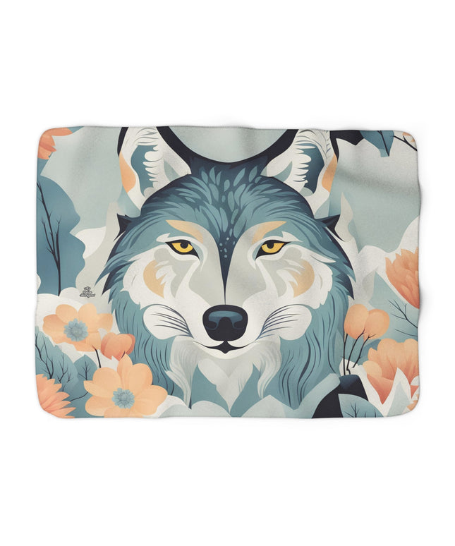 Blue Wolf, Sherpa Fleece Blanket for Cozy Warmth, 50"x60"
