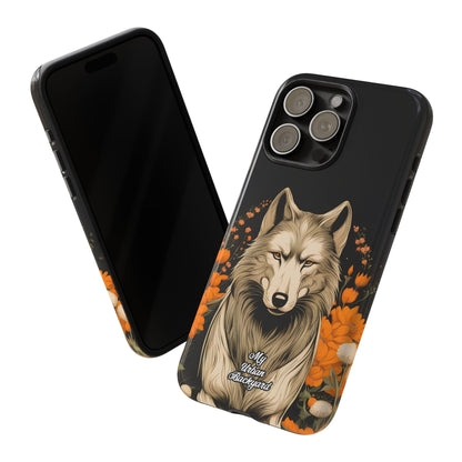 Wolf with Flowers, Cell Phone Case - Apple, Samsung or Google Pixel