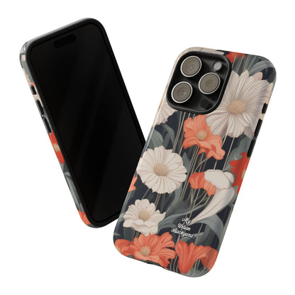 Art Deco Flowers, Cell Phone Case - Apple, Samsung or Google Pixel